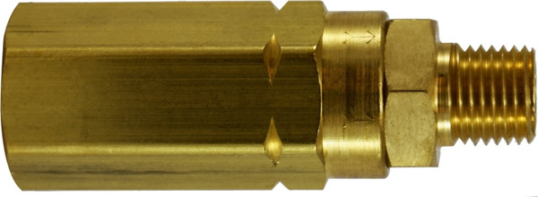 Midland Metal 46514 Female x Male High Pressure Check Valve 3,000 PSI, Check and Marine Valves, 1/4 Fip x Mip Check Valve, Brass Fittings