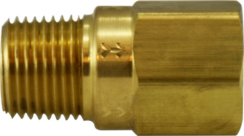 Midland Metal 46576 Check Valve, 1/4 in Nominal, MPT x FPT, Brass Body, Domestic