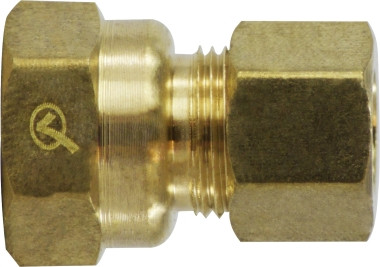 Midland Metal 18159LF Coupling, 1/2 in Compression x 1/2 in FNPTF, Brass