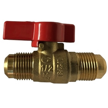 Midland Metal 943343 Gas Ball Valve, 1/2 in Nominal, Flared x Flared, 125 psi Pressure, 32 to 149 deg F