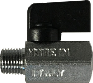 Midland Metal 46903I Miniature Ball Valve, 1/4 in Nominal, MPT x FPT, 235 psi Pressure, 32 to 176 deg F