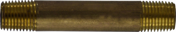 Midland Metal 40022 Seamless Pipe Nipple, 1/4 in MPT x 1/4 in MPT, 2 in, Brass