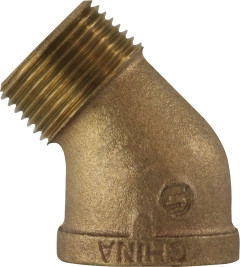 Midland Metal 44206 45 deg Street Elbow, 1-1/4 in MPT x 1-1/4 in FPT, Bronze