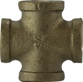 Midland Metal 44398LF Pipe Cross, 2 in FPT x 2 in FPT x 2 in FPT x 2 in FPT, Bronze