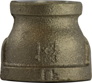 Midland Metal 44432LF Reducing Coupling, 3/8 in FPT x 1/4 in FPT, Bronze