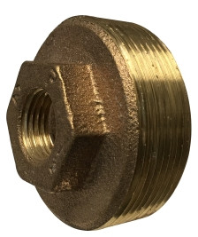 Midland Metal 44527LF Hex Bushing, 2 in MPT x 1/2 in FPT, Bronze