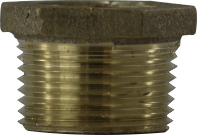 Midland Metal 44530LF Hex Bushing, 2 in MPT x 1-1/4 in FPT, Bronze