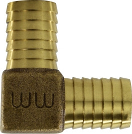 Midland Metal 973976 90 deg Elbow, 1 in Hose Barbed x 1 in Hose Barbed, Bronze