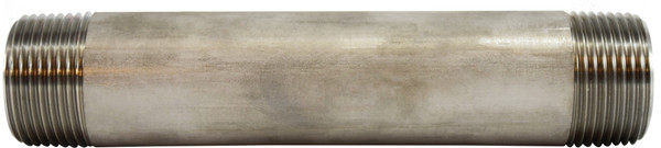 Midland Metal 48109 Welded Pipe Nipple, 1 in MPT x 1 in MPT, 6 in L, Stainless Steel, SCH 40 Schedule