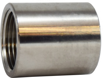 Midland Metal 62410B Outside Diameter Machine Coupling, 1/8 in FPT x 1/8 in FPT, Stainless Steel, 150 lb