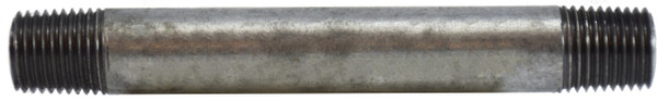 Midland Metal 56022 Welded Pipe Nipple, 1/4 in MPT x 1/4 in MPT, 2 in L, Steel, Galvanized, SCH 40 Schedule