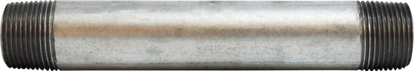 Midland Metal 56090 Welded Pipe Nipple, 3/4 in MPT x 3/4 in MPT, 6 in L, Steel, Galvanized, SCH 40 Schedule