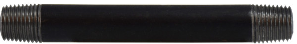 Midland Metal 59034SMLS Seamless Pipe Nipple, 1/4 in MPT x 1/4 in MPT, 10 in L, Steel, Black, SCH 80 Schedule