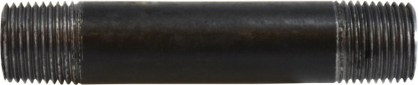 Midland Metal 59075SMLS Seamless Pipe Nipple, 1/2 in MPT x 1/2 in MPT, 11 in L, Steel, Black, SCH 80 Schedule
