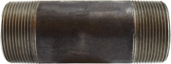 Midland Metal 59193SMLS Seamless Pipe Nipple, 2-1/2 in MPT x 2-1/2 in MPT, 12 in L, Steel, Black, 300 lb