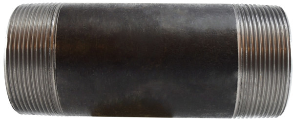Midland Metal 59204SMLS Seamless Pipe Nipple, 3 in MPT x 3 in MPT, 4-1/2 in L, Steel, Black, SCH 80 Schedule