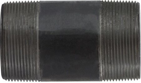 Midland Metal 59301SMLS Seamless Pipe Nipple, 6 in MPT x 6 in MPT, 6 in L, Steel, Black, SCH 80 Schedule, 300 lb