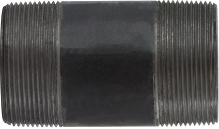 Midland Metal 59306SMLS Seamless Pipe Nipple, 6 in MPT x 6 in MPT, 10 in L, Steel, Black, SCH 80 Schedule