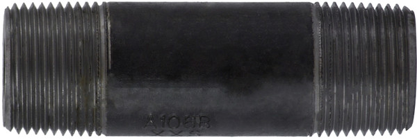 Midland Metal 59105SMLSXX Seamless Pipe Nipple, 1 in MPT x 1 in MPT, 4 in L, Steel, Black, XXH Schedule, 1000 lb