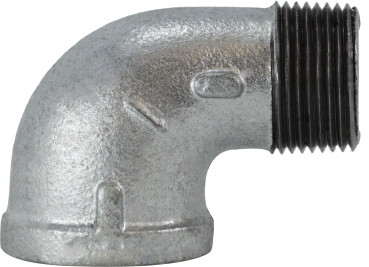Midland Metal 64168 90 deg Street Elbow, 2 in MPT x 2 in FPT, Iron, Galvanized, 150 lb