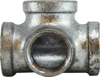 Midland Metal 64385 Side Outlet Tee, 1 in FPT x 1 in FPT x 1 in FPT, Iron, Galvanized, 150 lb