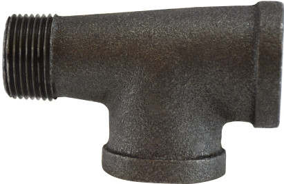 Midland Metal 65364 Street Tee, 3/4 in Male Threaded x 3/4 in Female Threaded x 3/4 in Female Threaded, Iron, Black
