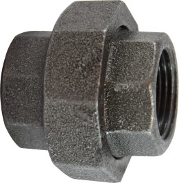 Midland Metal 65606 Union, 1-1/4 in FPT x 1-1/4 in FPT, Iron, Black, 150 lb