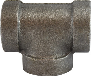 Midland Metal 69256 Tee, 1-1/4 in FPT x 1-1/4 in FPT x 1-1/4 in FPT, Iron, Black, XH Schedule, 300 lb