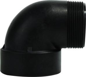 Midland Metal 28820P Street Elbow, 2 in FPT x 2 in MPT, Polypropylene, Black