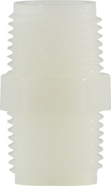 Midland Metal 28612W Hex Nipple, 1/4 in MPT x 1/4 in MPT, Nylon, White