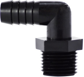 Midland Metal 33045B 90 deg Elbow, 5/8 in Hose Barbed x 1/2 in MIP, Polyethylene