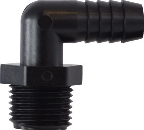 Midland Metal 33314P 90 deg Elbow, 3/4 in Hose Barbed x 3/4 in MIP, Polypropylene