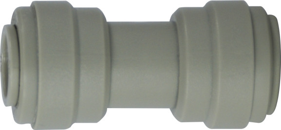 Midland Metal 20020P Union Connector, 3/8 in Push-In Tube x 3/8 in Push-In Tube, Plastic