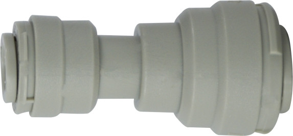 Midland Metal 20755P Reducing Union, 3/8 in Push-In Tube x 1/4 in Push-In Tube, Plastic