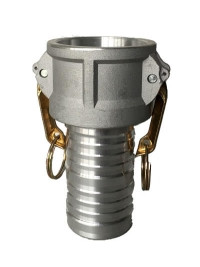 Midland Metal 61907 Cam and Groove Coupler, 8 in Type C x 8 in Hose Barbed, Aluminum