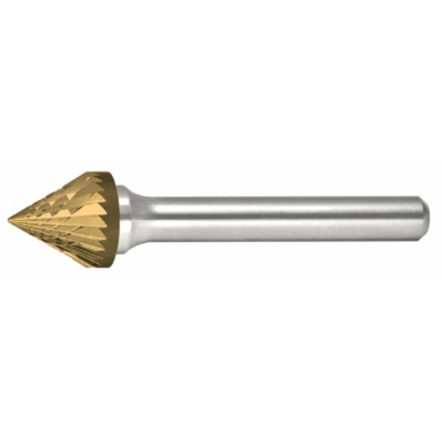 Alfa Tools B71312DTN SJ-3 Carbide Burr 60° Cone Double Cut Tin Coated