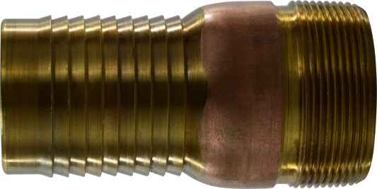 Midland Metal 973606 Combination King Nipple, 2-1/2 in Hose Barbed x 2-1/2 in MPT, Brass