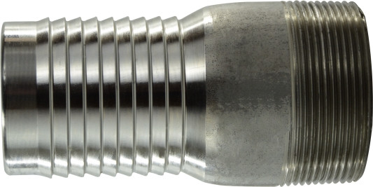 Midland Metal 973705 Combination King Nipple, 2 in Hose Barbed x 2 in MPT, Stainless Steel