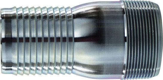Midland Metal 973875 Combination Nipple, 2 in Hose Barbed x 2 in MIP, 4-1/2 in L, Steel, Zinc-Plated