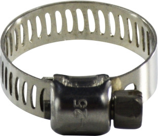 Midland Metal 350 Series 350010 Miniature Worm Gear Clamp, 1/2 in Minimum Clamp Diameter, Stainless Steel