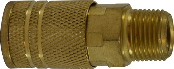 Midland Metal 28553 Industrial Interchange Coupler, 3/8 in MIP, Brass