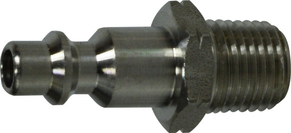 Midland Metal 28546SS Industrial Interchange Plug, 1/4 in MIP, Stainless Steel