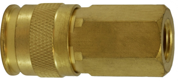 Midland Metal 28560 Universal Coupler, 1/4 in FNPTF, Brass