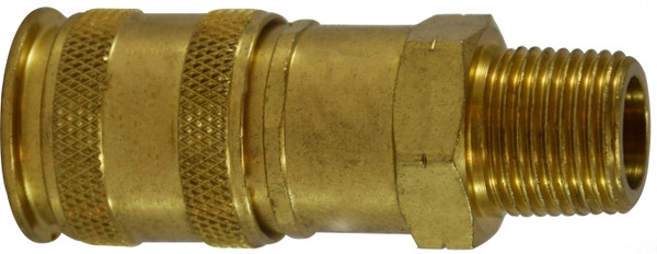 Midland Metal 28579 Universal Coupler, 1/4 in MNPTF, Brass