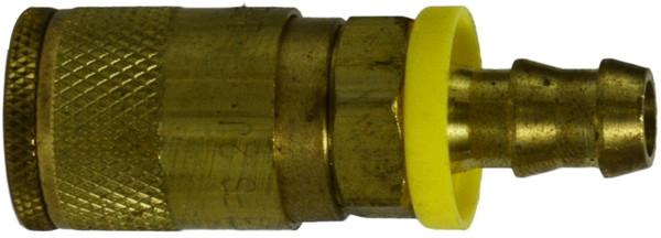 Midland Metal 28532 Hose Coupler, 1/4 in 3/8 in Push-On Hose Barbed, Brass