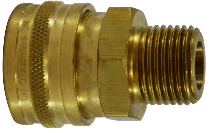 Midland Metal ST Series 28667 High Flow Coupler, 1/8 in MPT, Brass