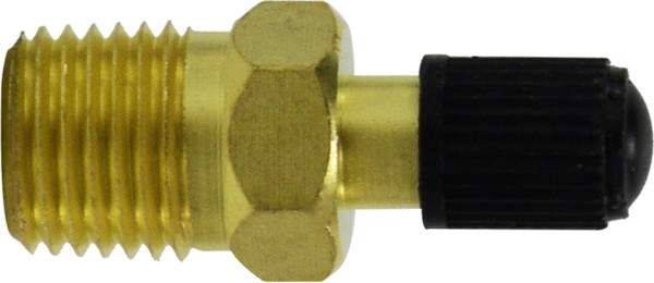 Midland Metal 46622 Spring Core Tank Valve with Black Cap, 1/4 in Nominal, MNPT, 300 psi Pressure