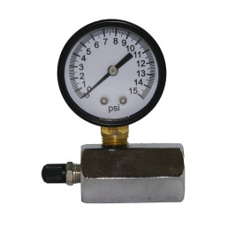 Midland Metal GT15 Gas Test Gauge, 0 to 15 psi Measuring Range, 3/4 in Connection, 0 to 15 psi Pressure