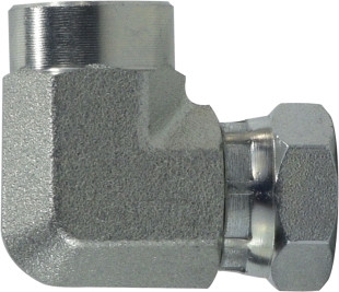 Midland Metal 150244 90 deg Union Swivel Elbow, 1/4 in FIP x 1/4 in FNPSM, Steel