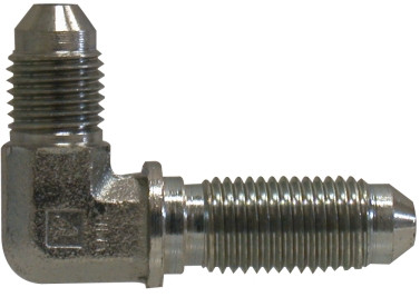 Midland Metal 27014 Bulkhead 90 deg Union Elbow, 1/4 in 37 deg JIC Flared x 1/4 in 37 deg JIC Flared, Steel